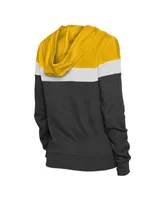 Women's New Era Black Pittsburgh Steelers Tie Dye Fleece Full-Zip Hoodie