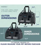 Katziela Luxury Rider Pet Carrier with Removable Wheels and