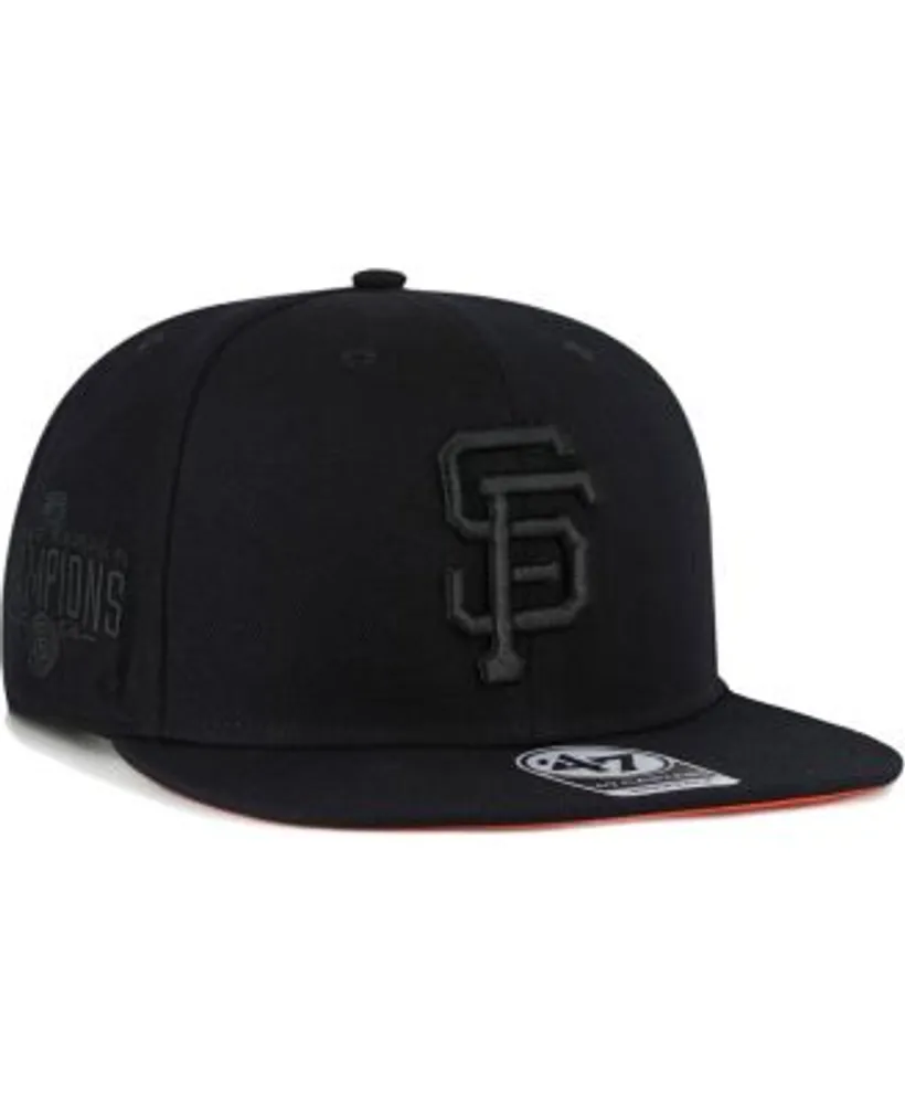 47 Brand Men's San Francisco Giants Black on Black Sure Shot Captain  Snapback Hat