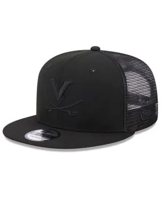 San Diego Padres New Era Vert Squared Trucker 9FIFTY Snapback Hat - Black