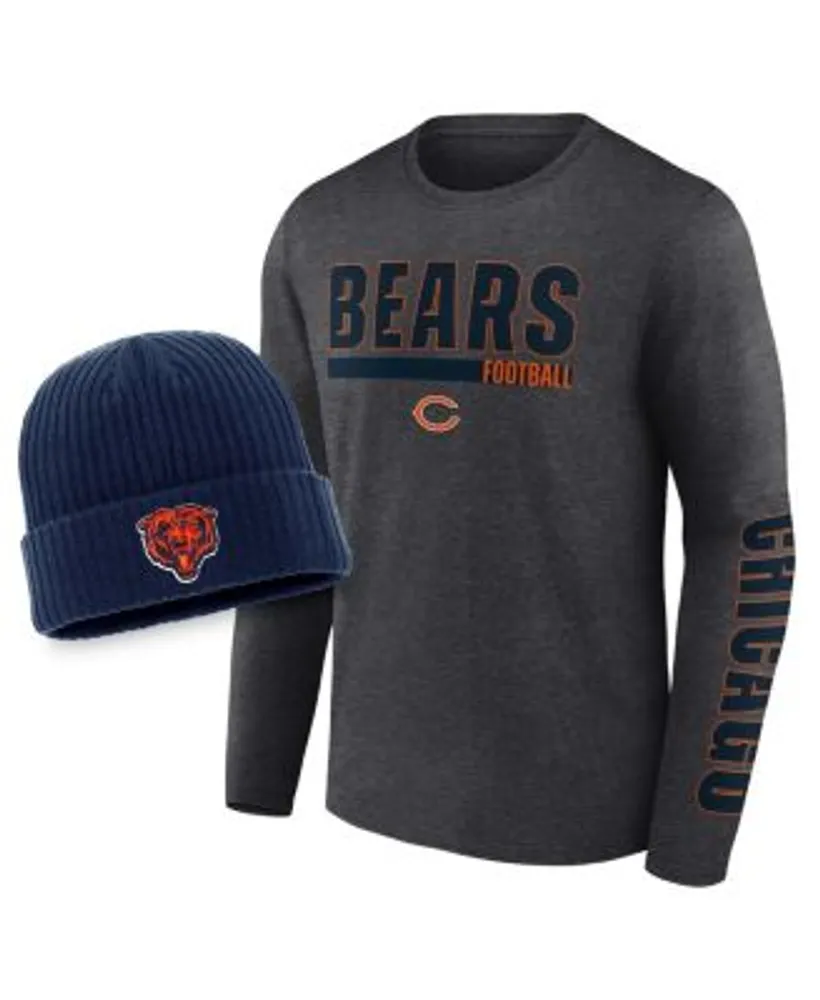 Men's Fanatics Branded Navy/Heathered Gray Chicago Bears Colorblock T-Shirt