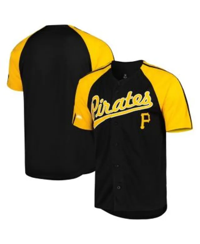 Pittsburgh Pirates Jersey Mens Large Yellow Button Front Shirt Logo  Stitches MLB