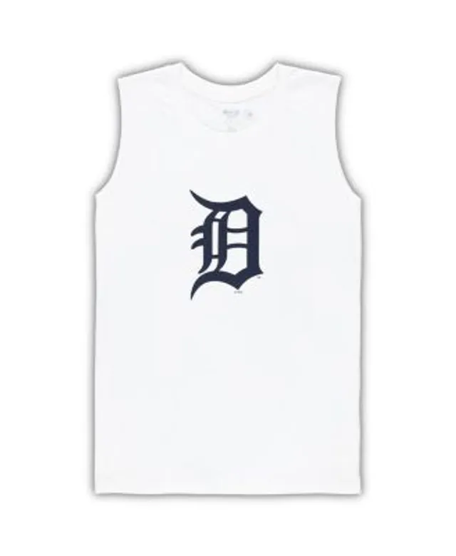 Concepts Sport Detroit Tigers Women's White Reel Pinstripe Knit Sleeveless  Nightshirt