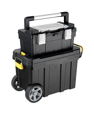 2-in-1 Rolling Tool Box Set Mobile Tool Chest Storage Organizer