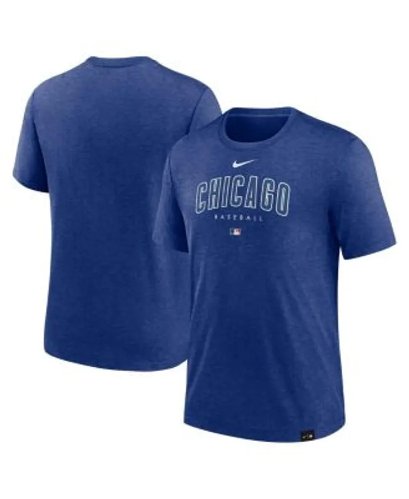 Men's Chicago Cubs Nike Heathered Royal Tri-Blend T-Shirt