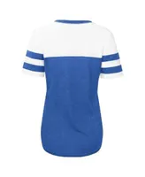 Women's New York Mets White/Royal Plus Size Colorblock T-Shirt