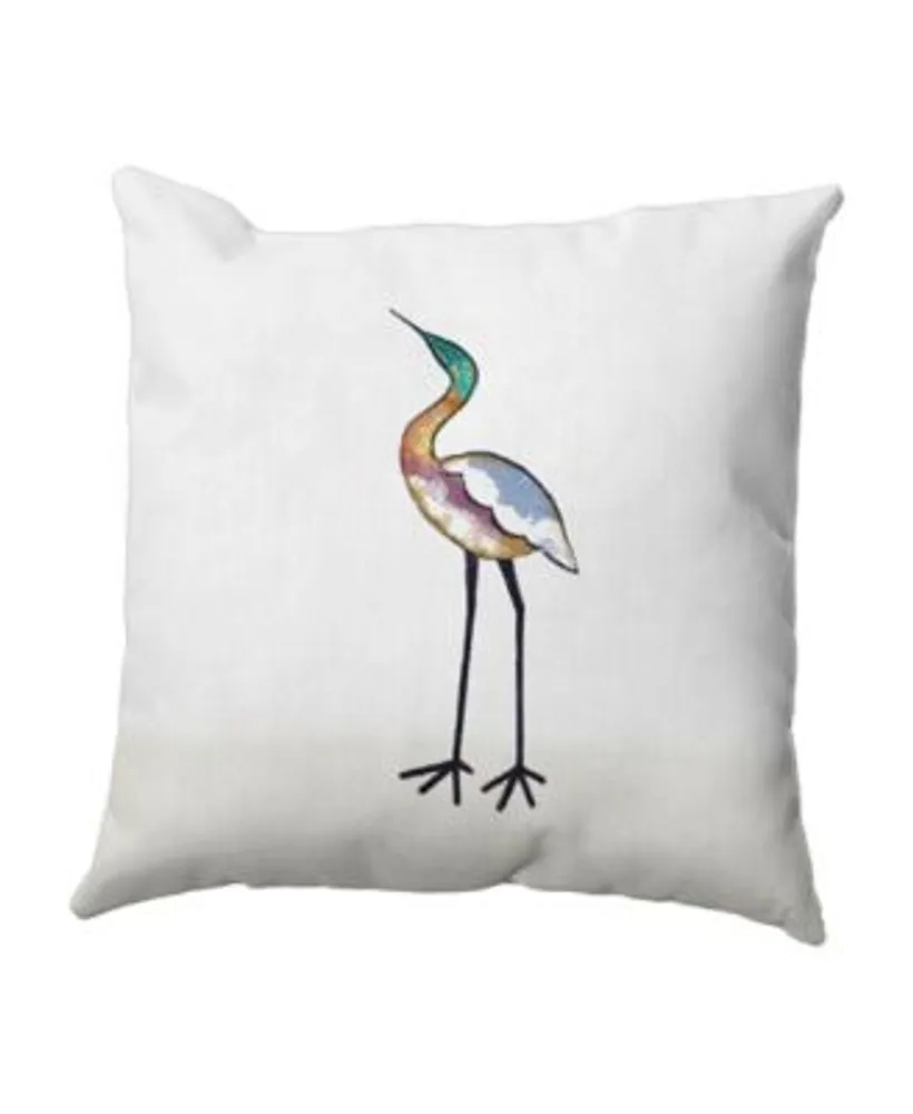 Linen Blue Heron Throw Pillow