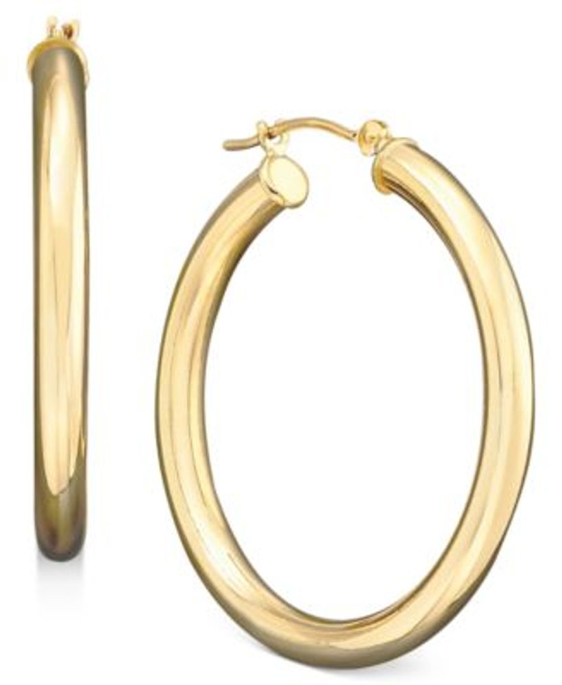 Macy's 14k Gold Large Polished Hoop Earrings - Macy's