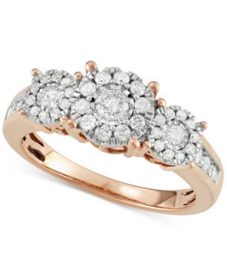Diamond Three Stone Engagement Ring (3/4 ct. t.w.) 14k Gold
