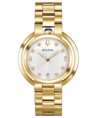 Women's Rubaiyat Diamond-Accent Gold-Tone Stainless Steel Bracelet Watch 35mm