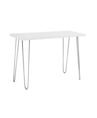 42" Hairpin Leg Wood Writing Desk - White