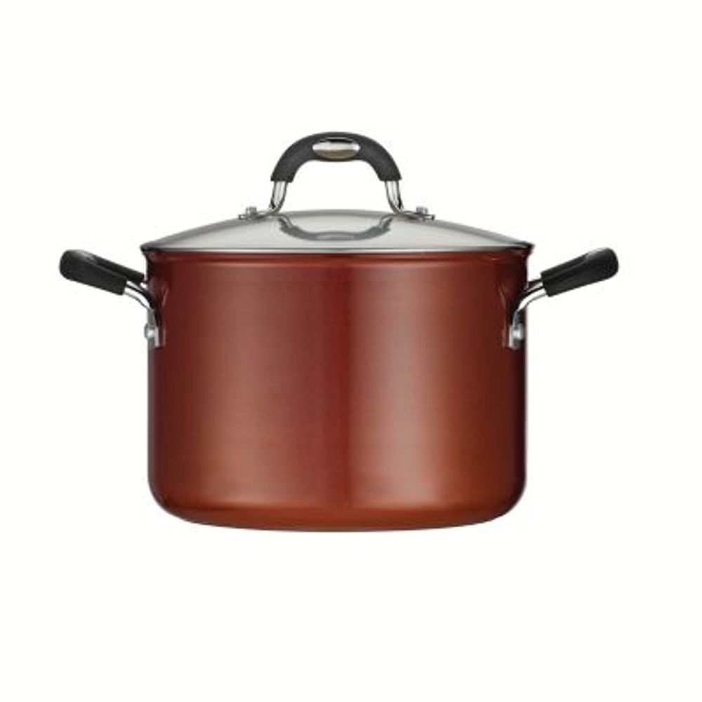 Style Ceramica Metallic Copper 6 Qt Covered Stock Pot