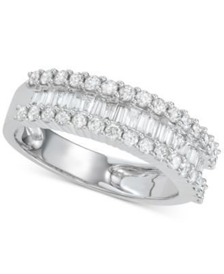 Diamond Baguette Cluster Band (1 ct. t.w.) 14k White, Yellow or Rose Gold