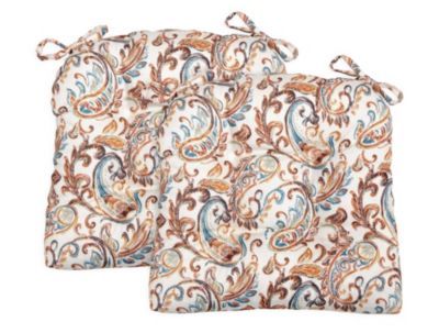 Paisley Set of Two Chair Pad Seat Cushions