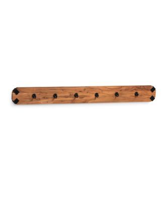 Ryegate Natural Live Edge Solid Wood With Metal Wall Coat Hook