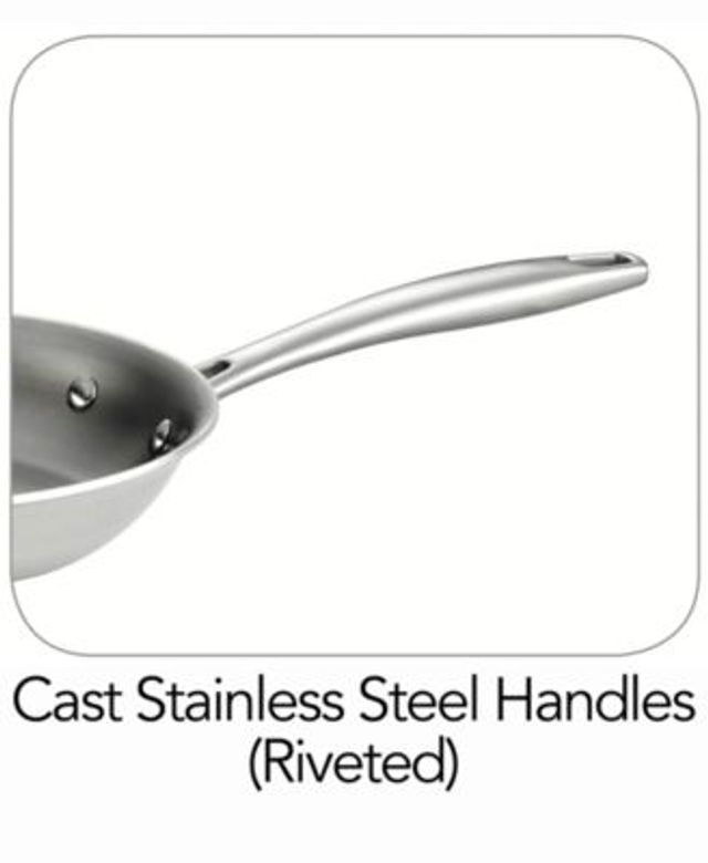 Megacasa 8-Inch Triple-Ply Stainless Steel Fry Pan with Lid