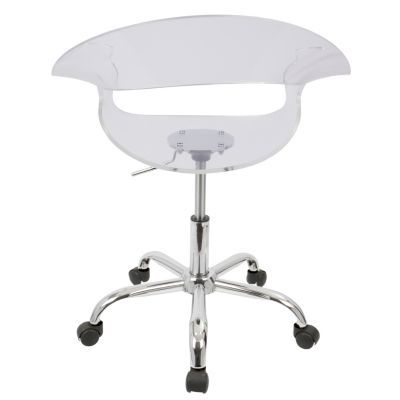 Rumor Adjustable Office Chair with Swivel in Clear Acrylic