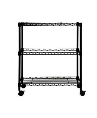 Portable 2-Tier Metal Rolling File Cart