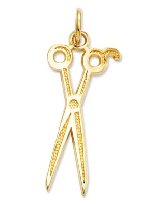 14k Gold Charm, Scissors Charm 