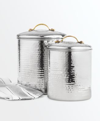 Hammered Stainless Steel Canisters, Set of 2, Created for Macy's 