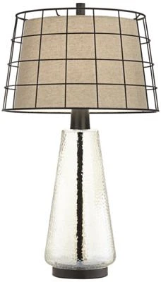 Pacific Coast Double Shade with Seeded Glass Table Lamp