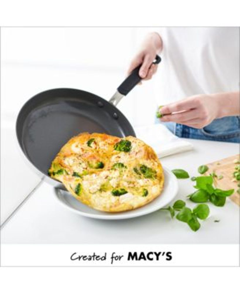 Levels 10" & 12" Stainless Steel Stackable Ceramic Nonstick Fry Pan Set, Created for Macy's
