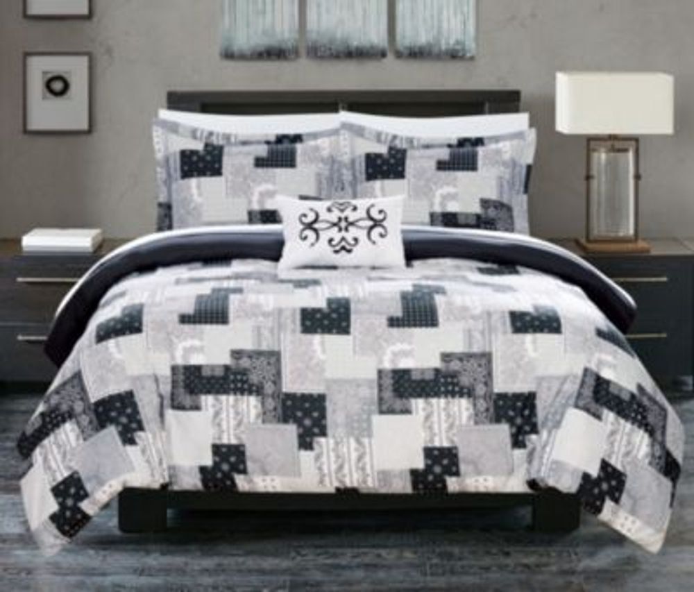 Chic Home Utopia 4 Piece Queen Duvet Cover Set - Black