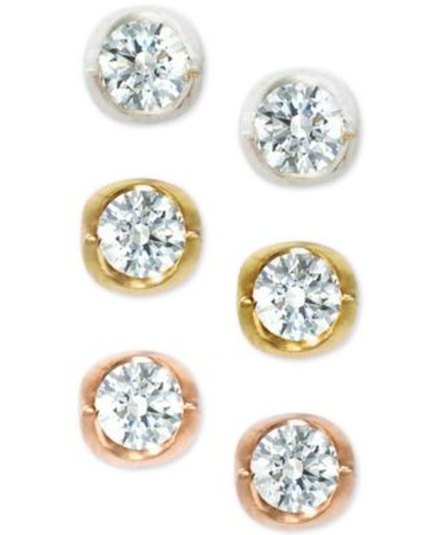 Macy's Rose Quartz 8mm Stud Earrings in 14K Yellow Gold - Macy's