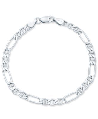 Figaro Chain Bracelet 18k Gold-Plated Sterling Silver, Created for Macy's