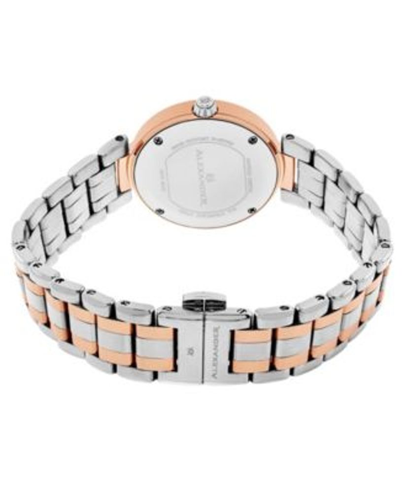 Alexander Watch A203B-04, Ladies Quartz Date Watch with Rose Gold Tone Stainless Steel Case on Rose Gold Tone Stainless Steel Bracelet