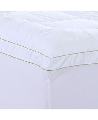 Christies Home Living Square Queen Quilted Accent Piping Mattress Pad with Fitted Mattress Cover