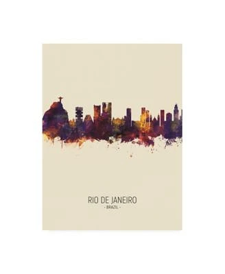 Michael Tompsett Rio de Janeiro Skyline Brazil Portrait III Canvas Art