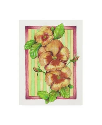 Deborah Kopka Pansies on White Canvas Art