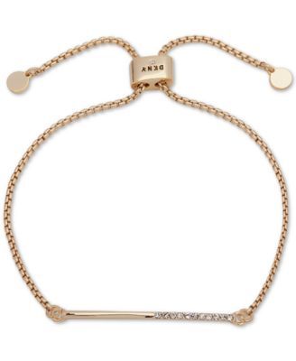 Gold-Tone Half-Pavé Bar Slider Bracelet