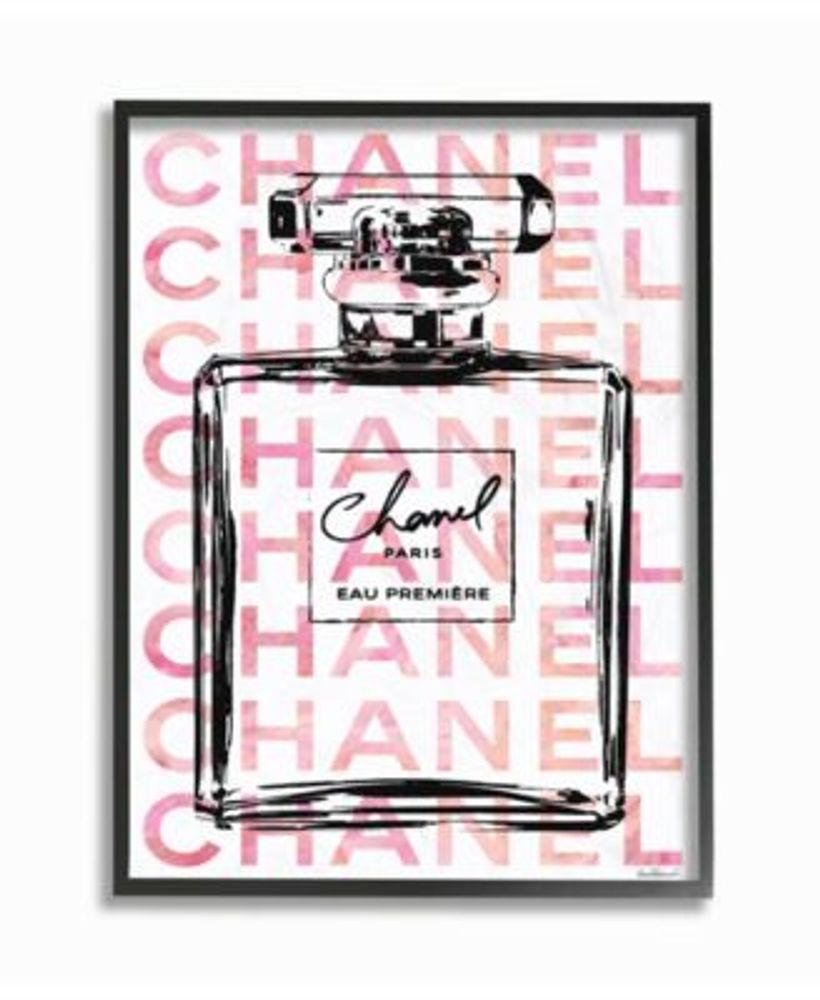 Stupell Industries Glam Perfume Bottle with Words Pink Black