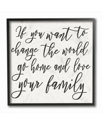 Change The World Love Your Family Framed Giclee Art, 12" x 12"