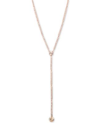 Crystal Lariat Necklace, 16"' + 3" extender