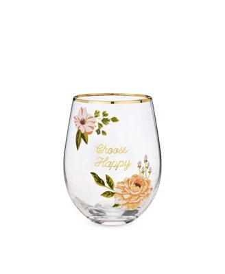 Choose Happy Stemless Wine Glass