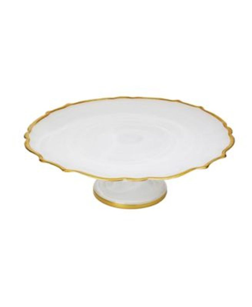 Classic Touch Cake Dome Stand with 24k Gold Artwork - Macy's