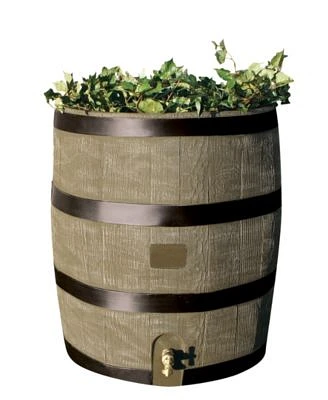 Round Rain Barrel with Planter