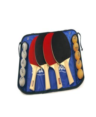 Family Table Tennis Set Includes 4 Spirit Rackets, 10 Balls Carrying Case