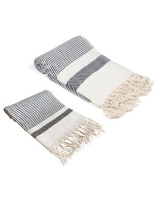 Pixel Turkish Bath and Hand Towel 2 Piece Set