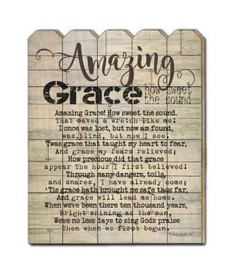 Amazing Grace by Cindy Jacobs, Printed Wall Art on a Wood Picket Fence, 16" x 20"