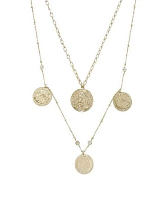 Elite Coin and Crystal Layered Necklace Set