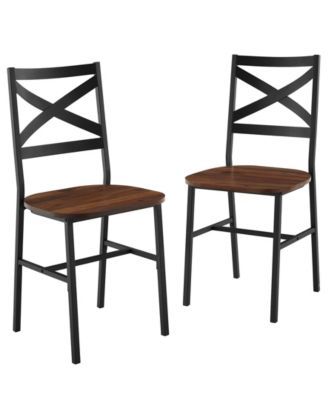 Industrial Wood Dining Chair, Set Of 2