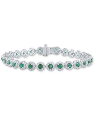 Sapphire (5-1/2 ct. t.w.) & Diamond (3 t.w) Tennis Bracelet 14k White Gold (Also Ruby and Emerald)