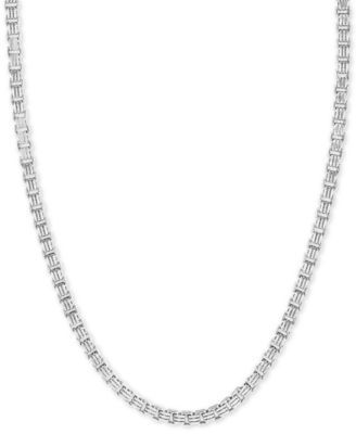 EFFY® Men's Box Link 22" Chain Necklace in Sterling Silver