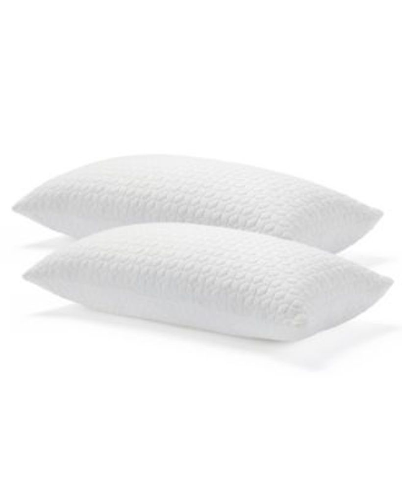 2-Pack Customizable Fiber and Shredded Foam Pillow with Zippered Inner Cover, Queen