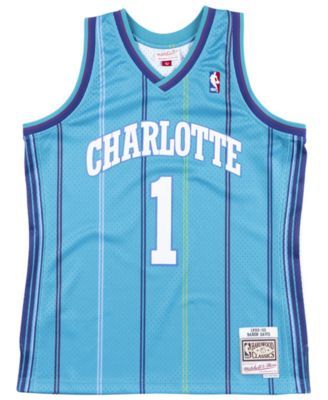 Men's Mitchell & Ness Larry Johnson Teal/Purple Charlotte Hornets Big &  Tall Name & Number
