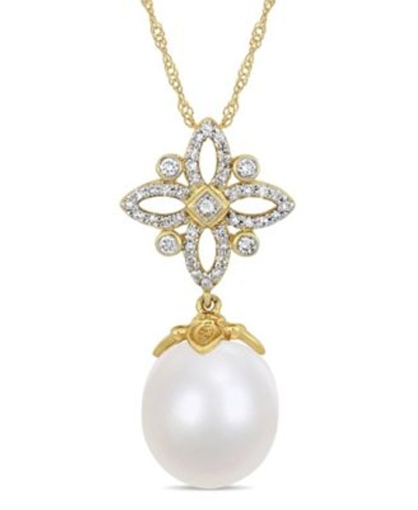 Macy's Pearl Necklace, 18 14k White Gold White Cultured South Sea  Graduated Pearl Strand (10-13mm) - Macy's